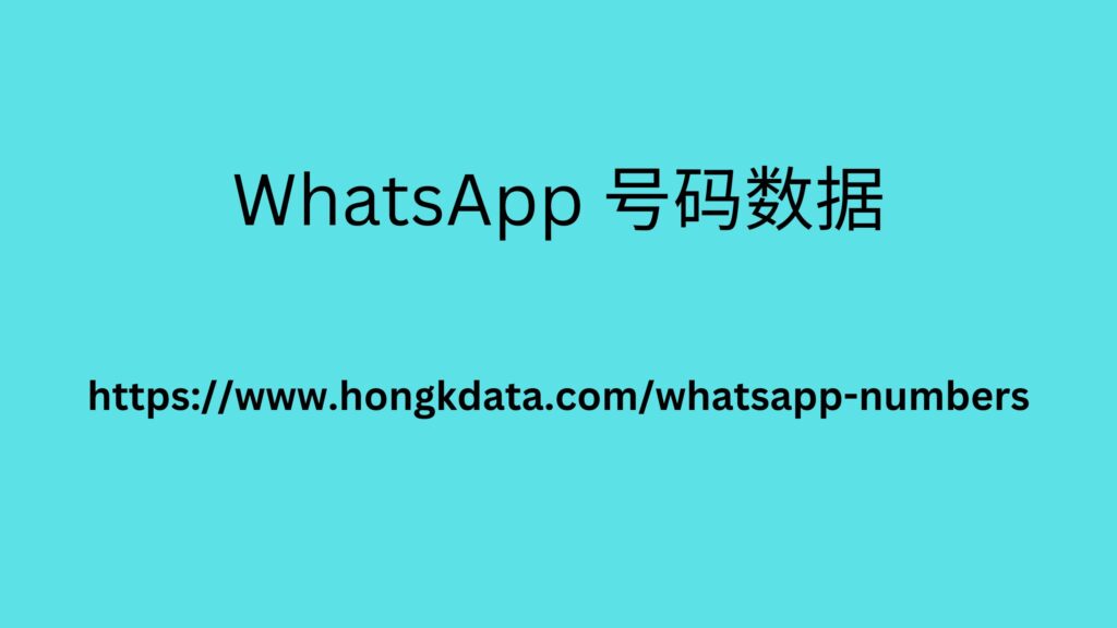 WhatsApp 号码数据